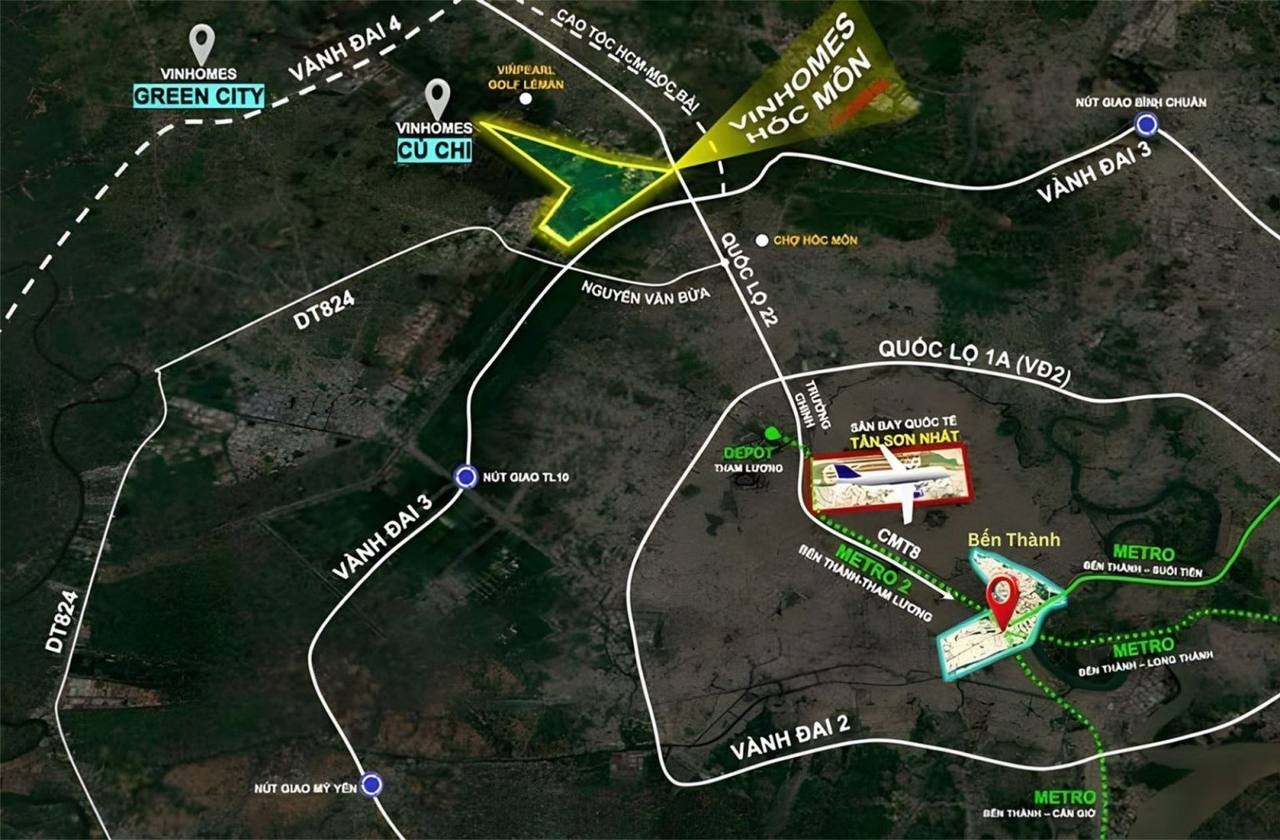 Bản đồ kết nối Đại đô thị Saigon Park Hóc Môn
